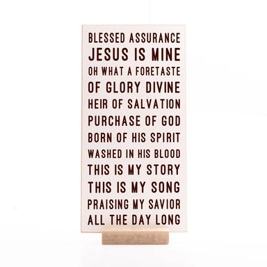 Blessed Assurance Hymn Shelf Sitter - Michigan Southern Charm