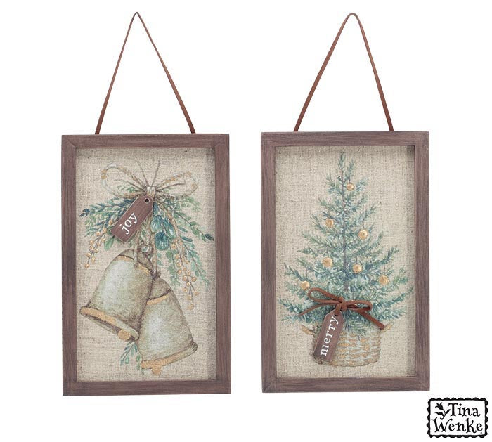 WOODEN FRAMED CANVAS ORNAMENTS - Michigan Southern Charm