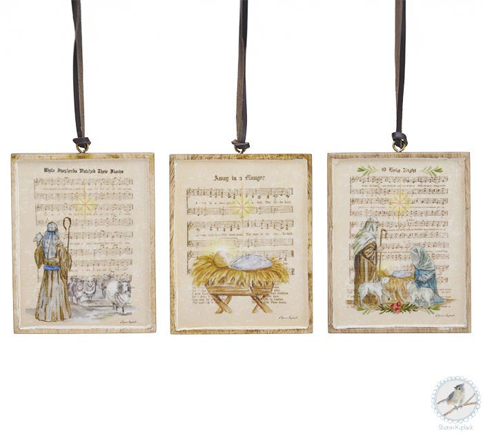 ASTD JOYFUL MELODY MANGO WOOD ORNAMENTS