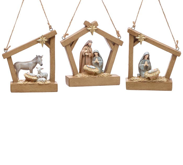 GREAT JOY RESIN NATIVITY ORNAMENTS