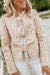 Floral Pattern Front Tie Jacket - Michigan Southern Charm