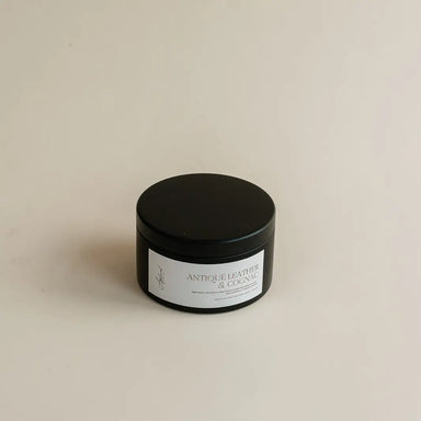 Antique Leather & Cognac Travel Candle - Michigan Southern Charm