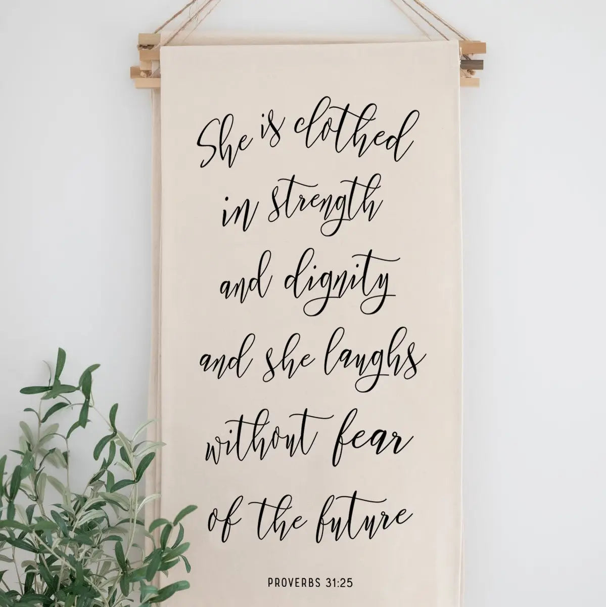 She Is Clothed Hanging Scroll Banner - Michigan Southern Charm