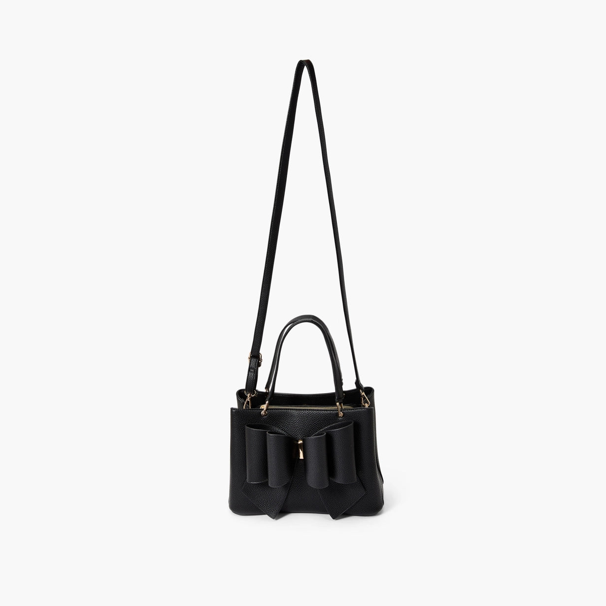 Jenna Bow Fall Satchel Purse - Black