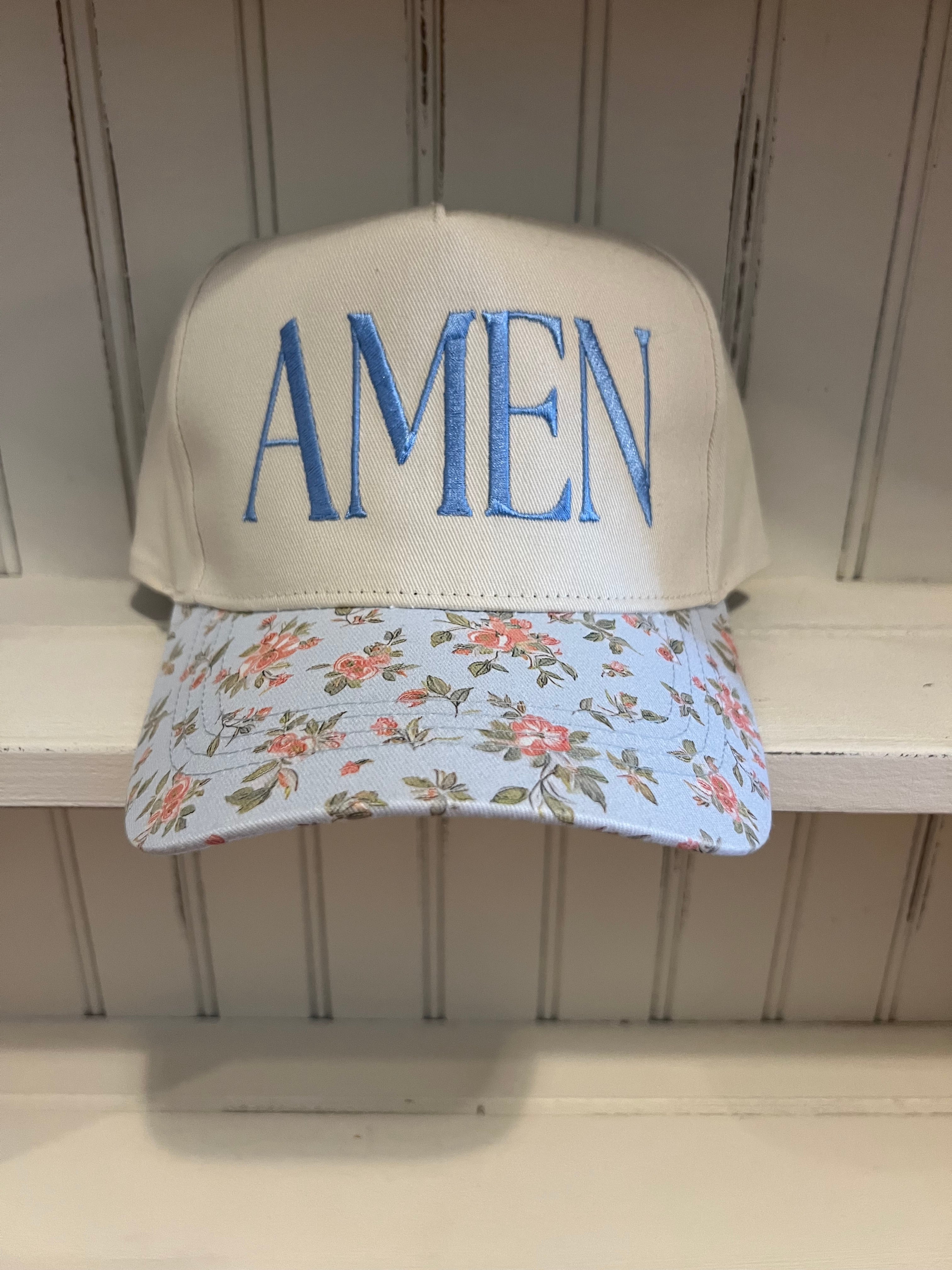 Amen Blue Floral Hat
