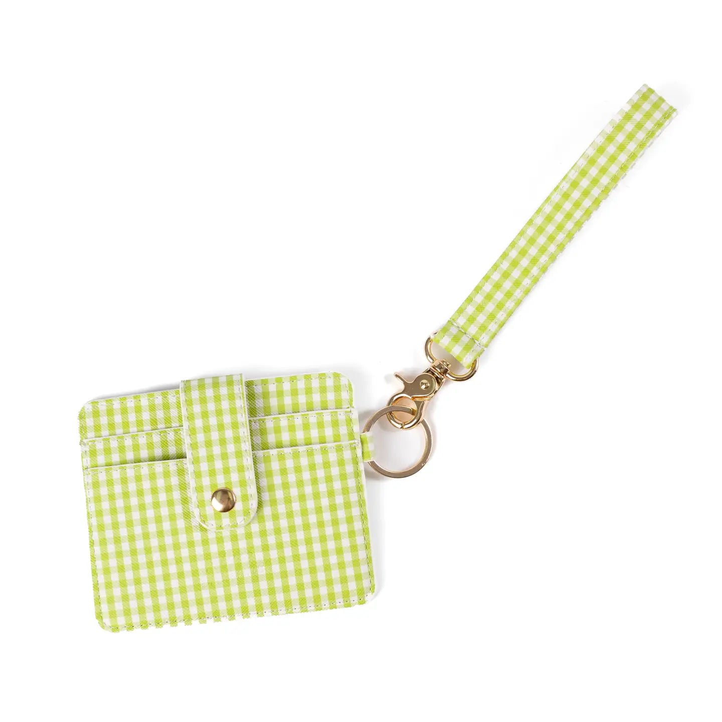 Green Gingham Wristlet Keychain