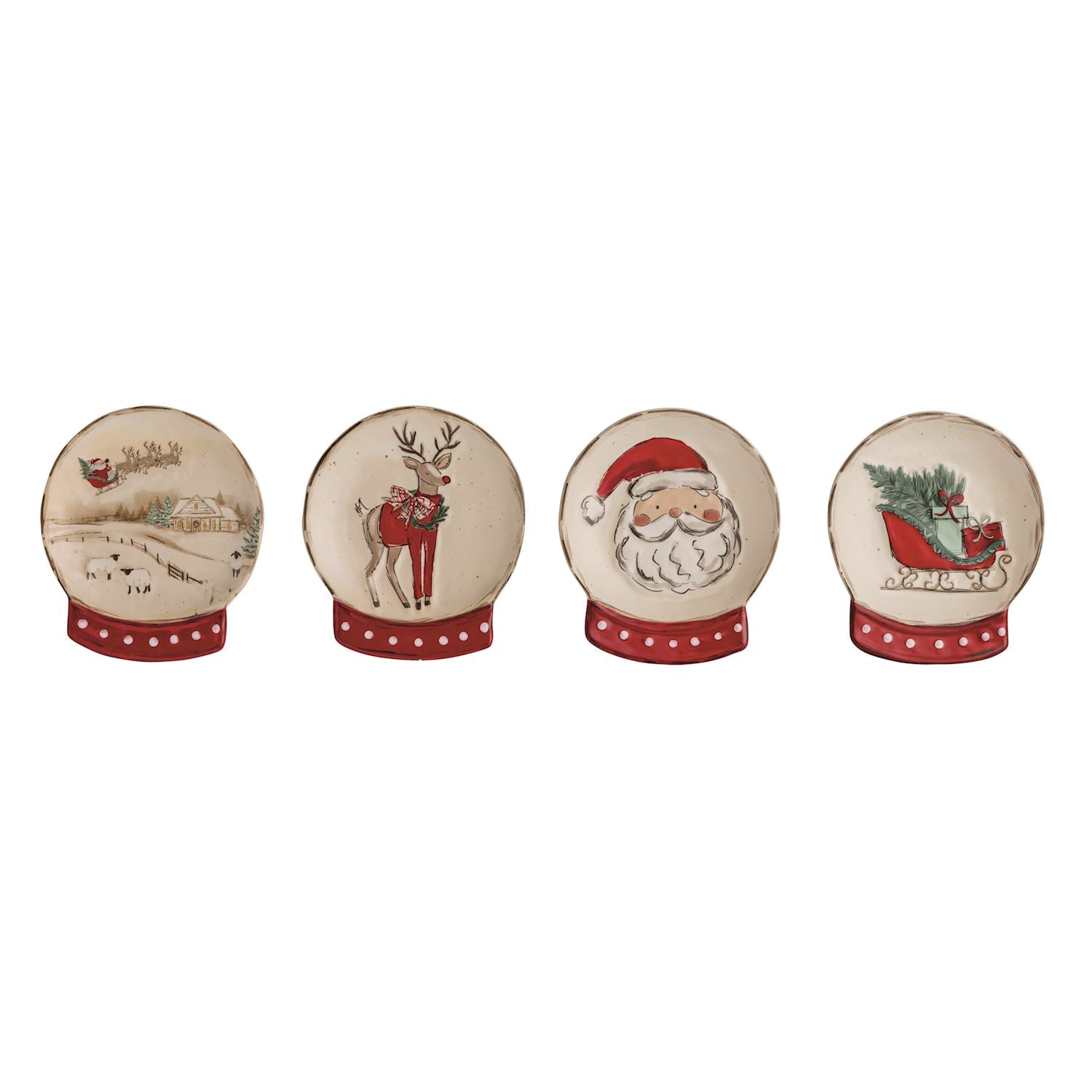 Snow Globe Tidbit Plates