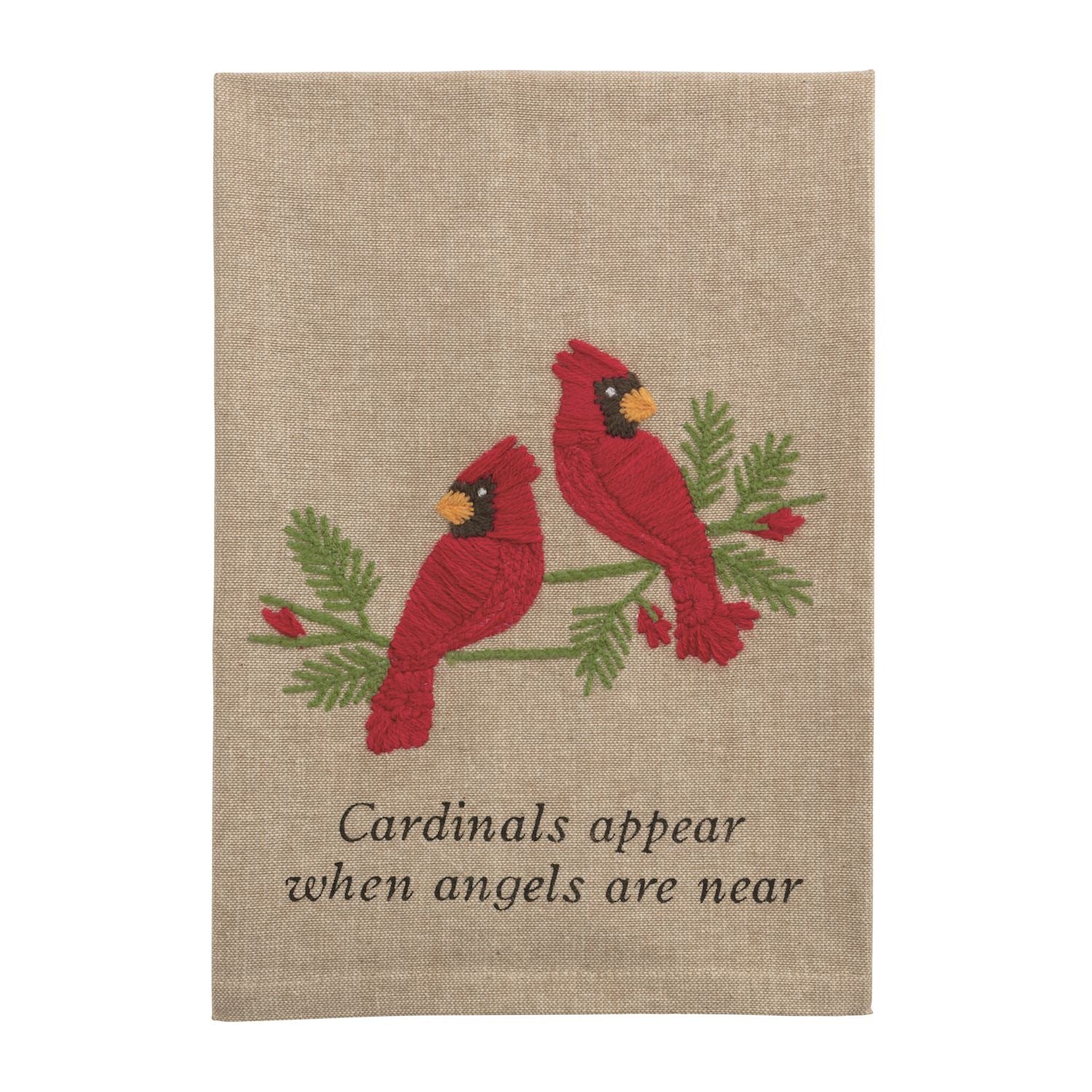 TWO CARDINAL EMBROIDERED TOWEL