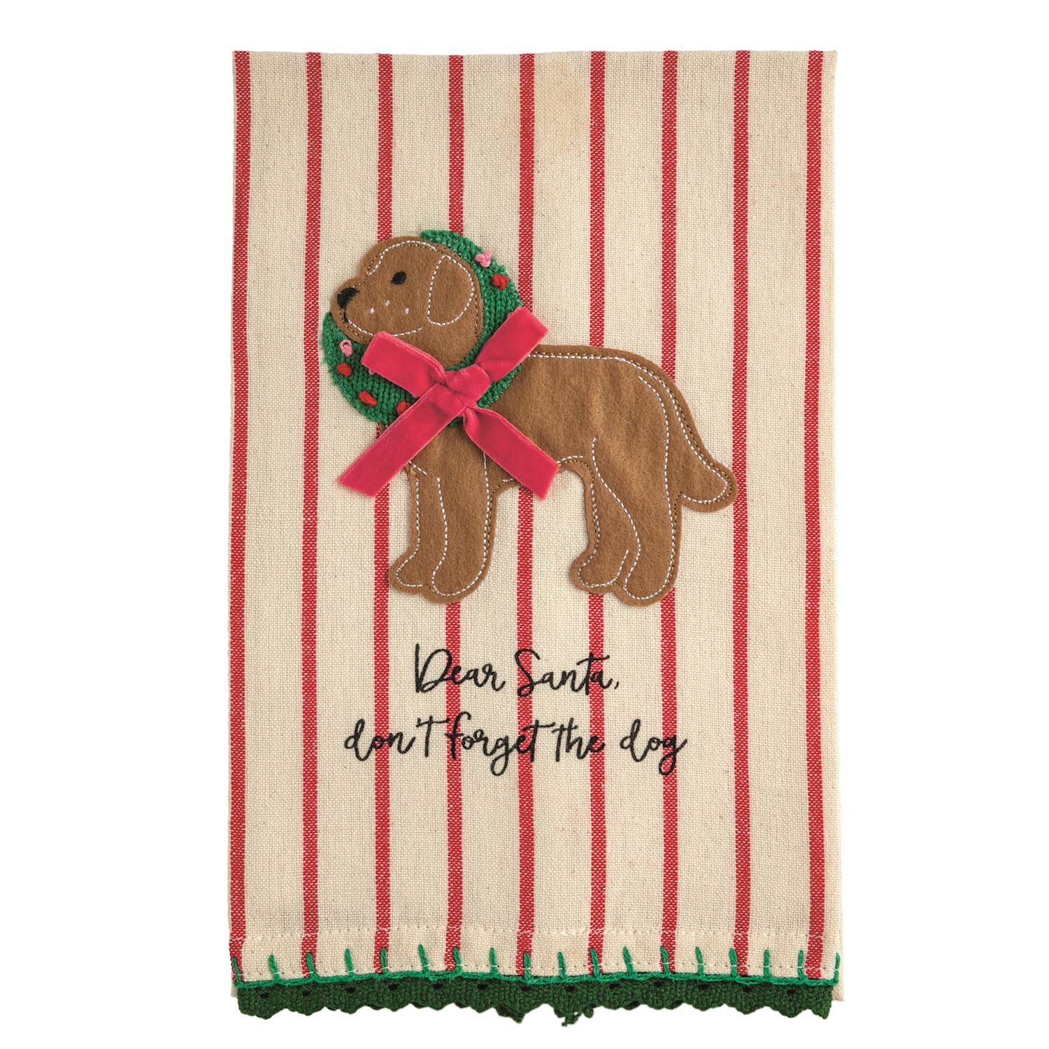 Dear Santa Dog Appliqué Towel