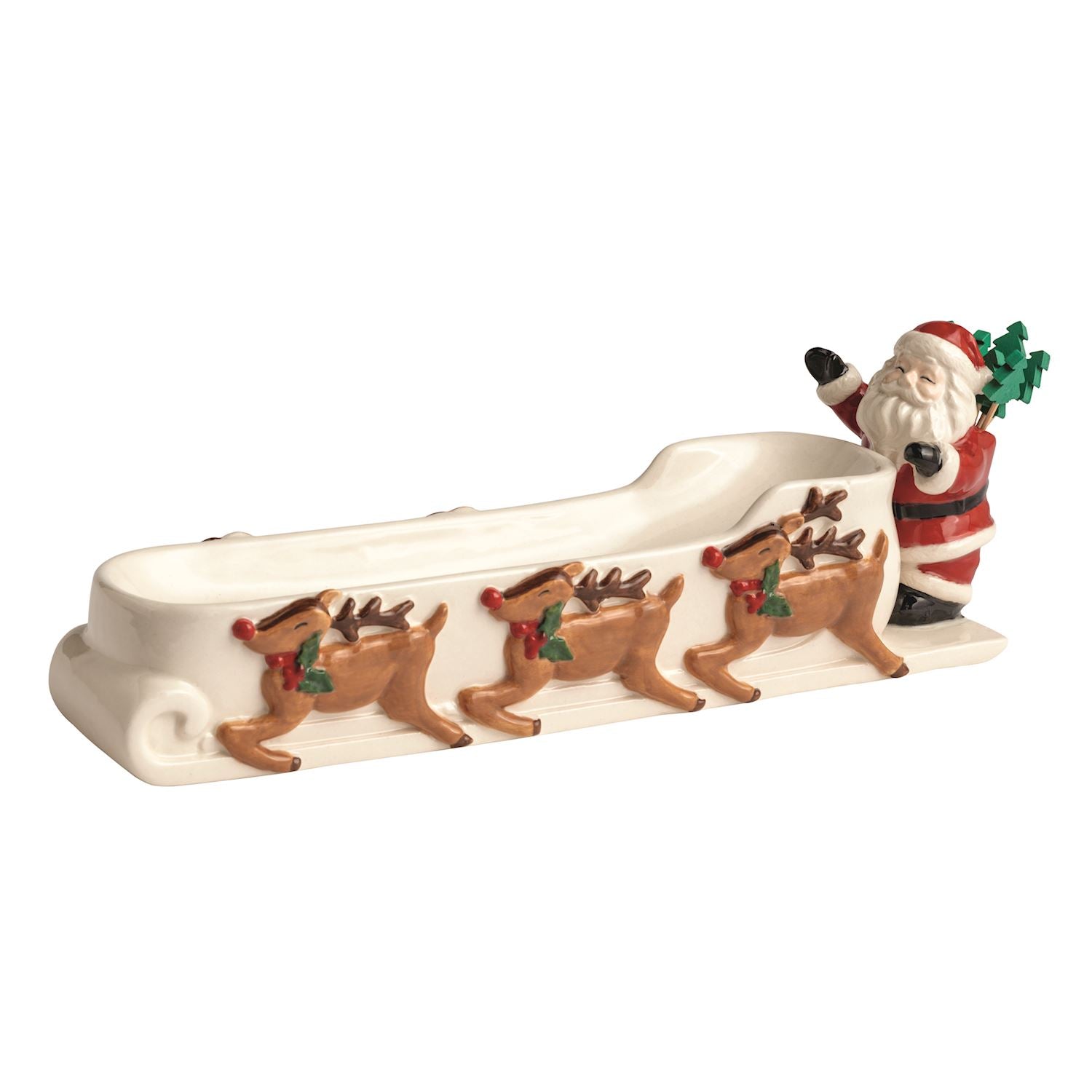 Santa's Sleigh Cracker Dish & Toothpick Set