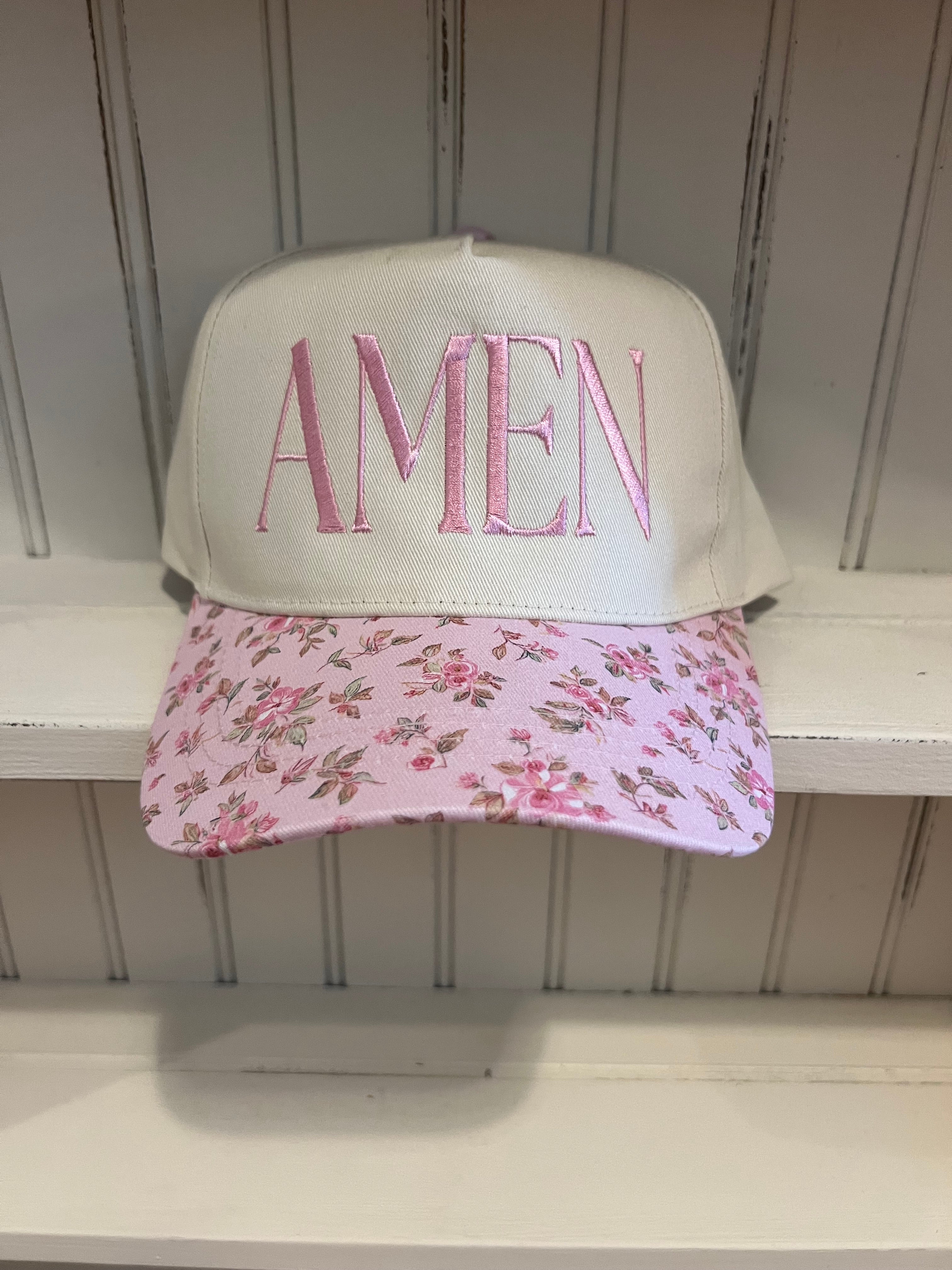 Amen Pink Floral Hat