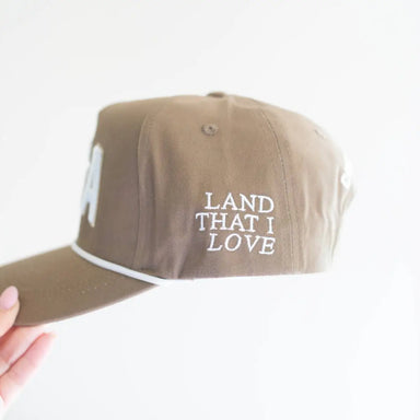 USA Hat - Light Brown, Khaki, & White - Michigan Southern Charm
