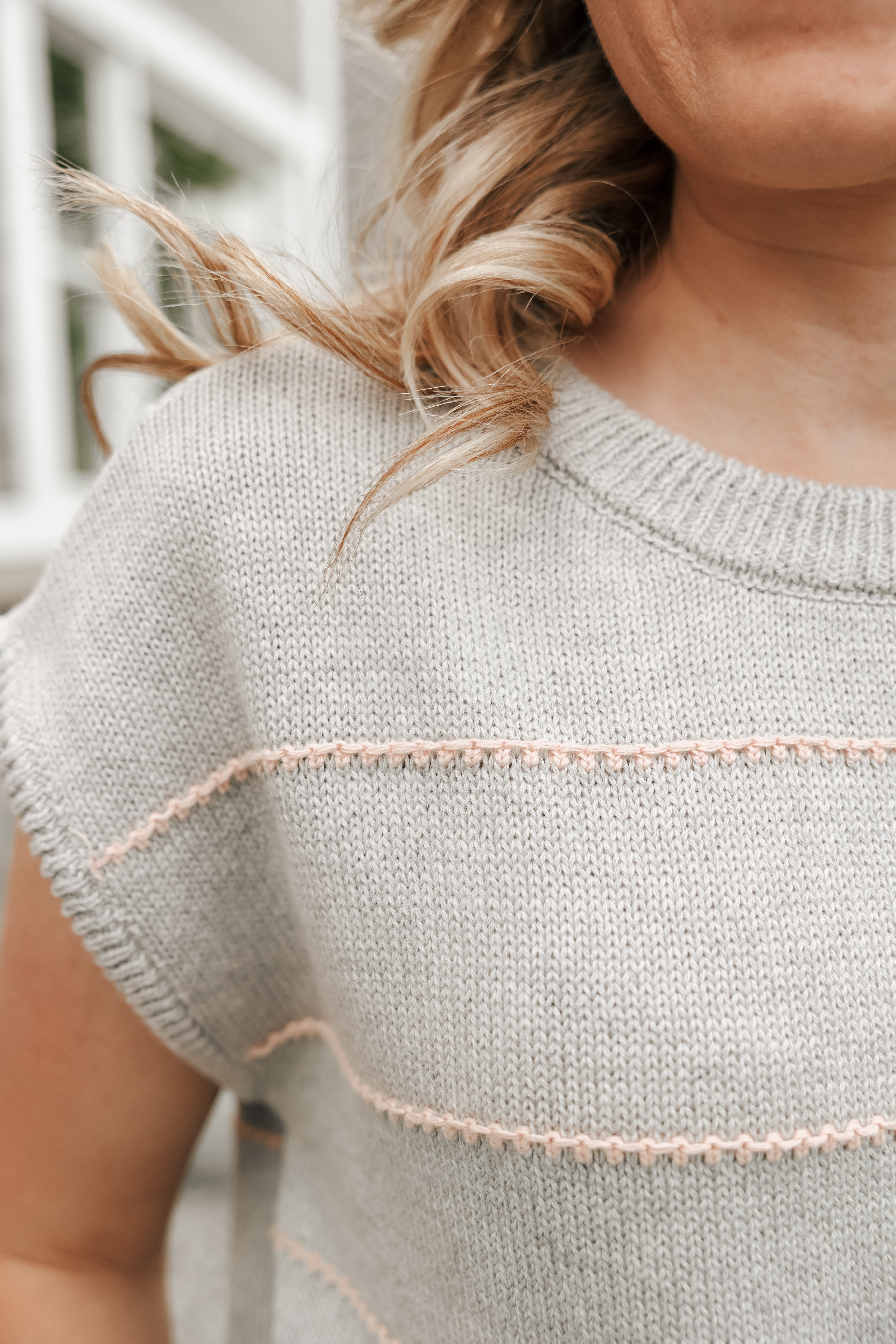 Stitched Detail Sweater Top