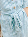 Pinstripe Collared Half Sleeve Mini Shirt Dress - Michigan Southern Charm