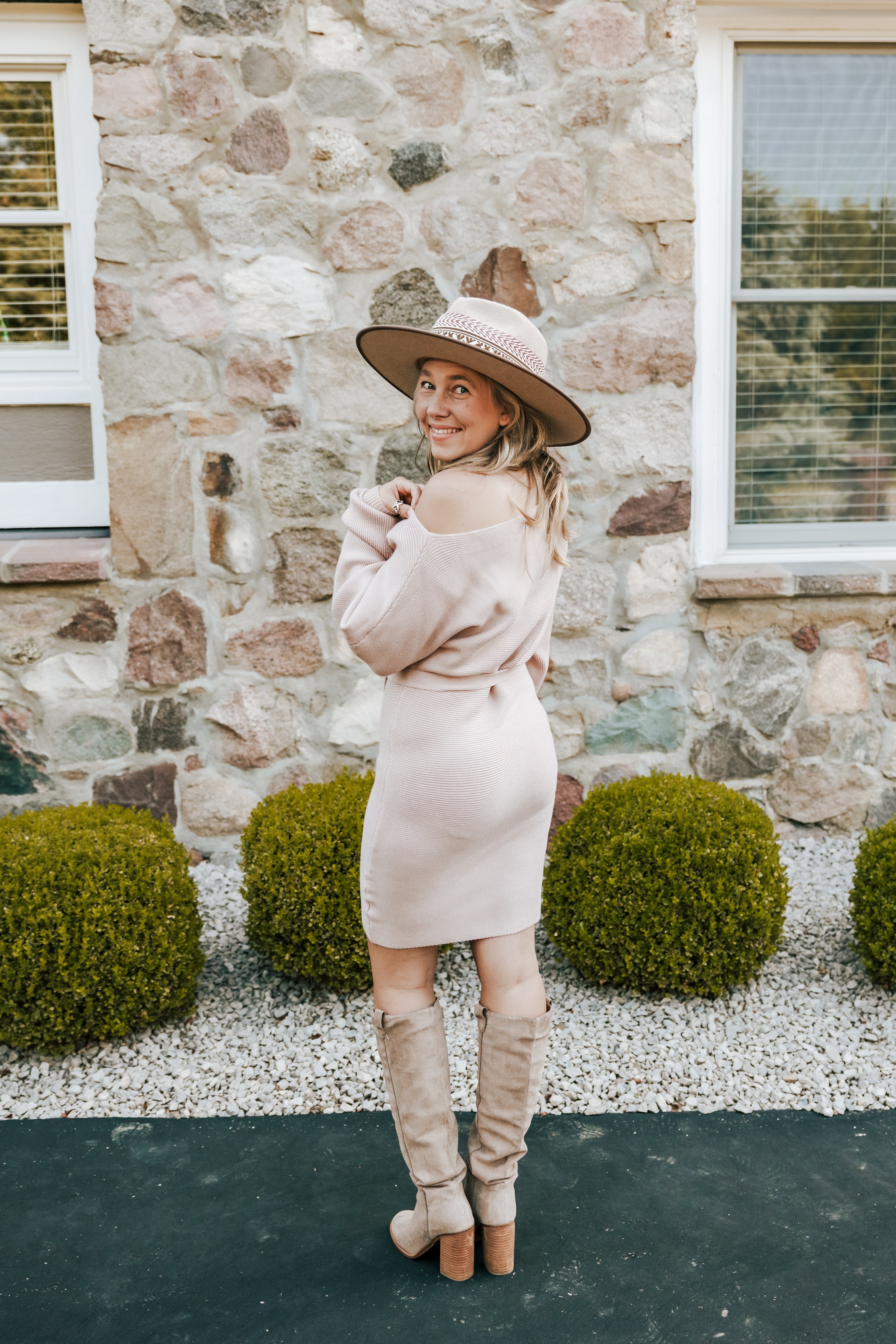 Boatneck Sweater Dress