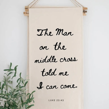 The Man On The Middle Cross Hanging Scroll Banner - Michigan Southern Charm