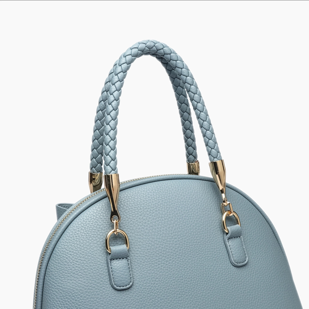 Bea Braided Top Handle Satchel - Denim Blue