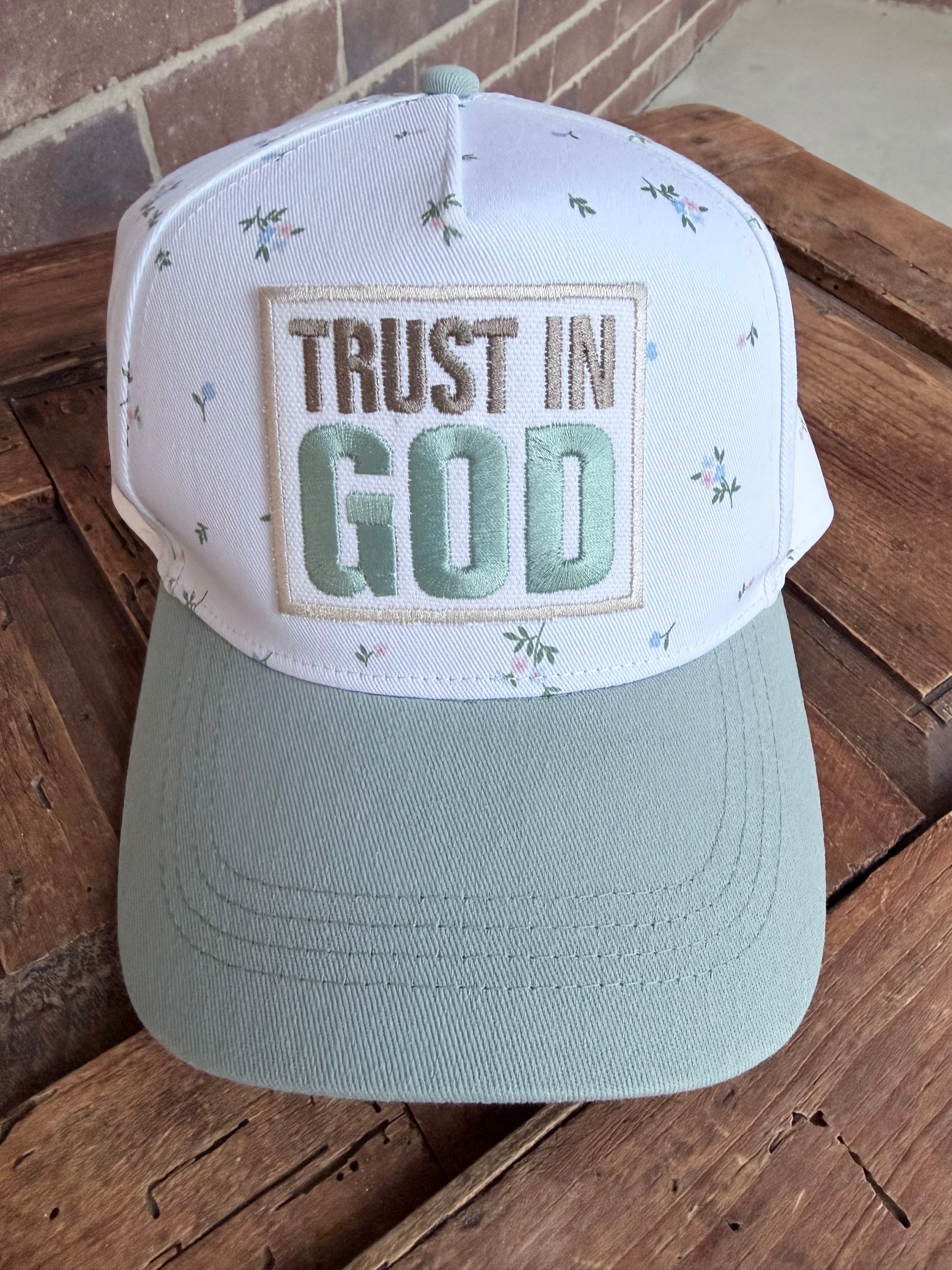 Trust In God Floral Hat