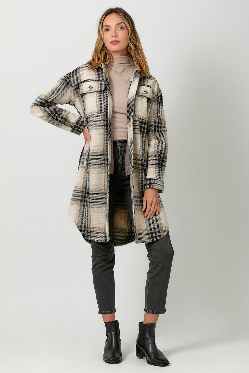 PLAID LONG JACKET