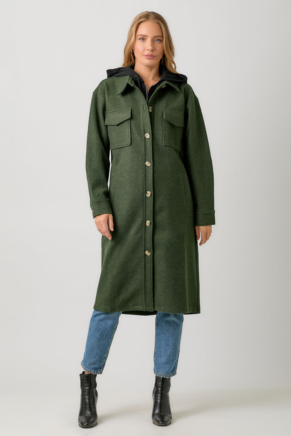 TWOFER HOODIE SOLID COAT