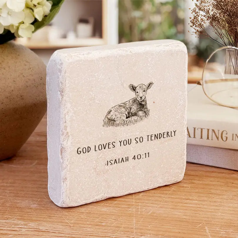 Isaiah 40:11 Marble Stone Art - Michigan Southern Charm