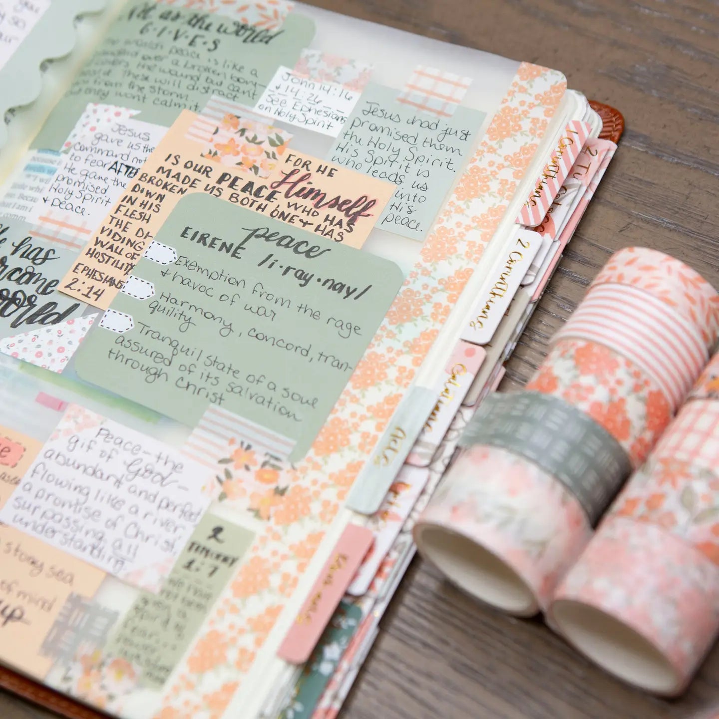 Bible Journaling Washi Tape - Peach - Michigan Southern Charm