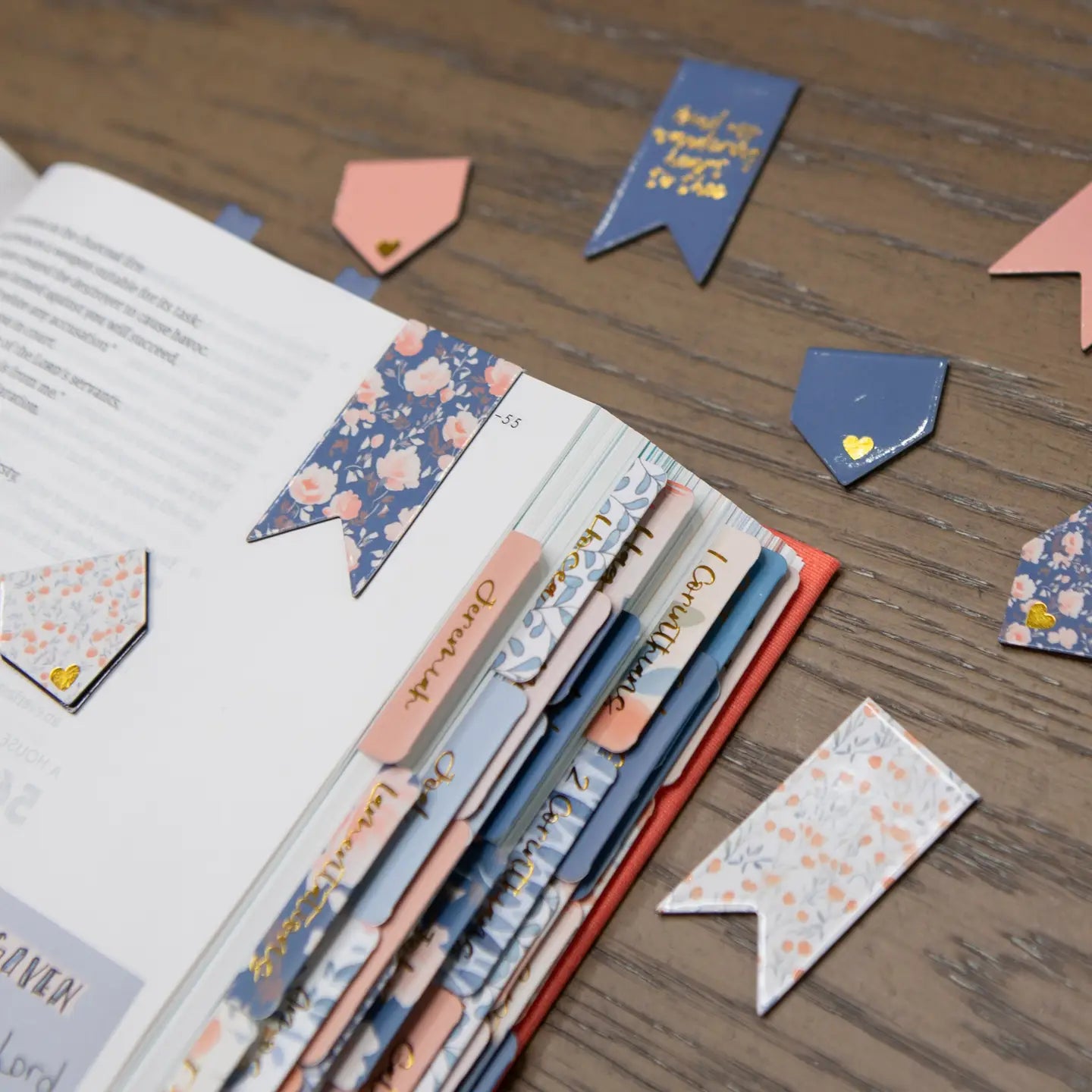 Blue Floral Magnetic Bookmarks For Bible - Michigan Southern Charm