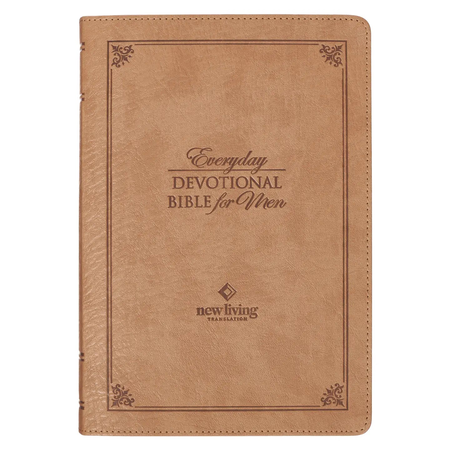 Devotional Bible Nlt For Men Faux Leather, Tan