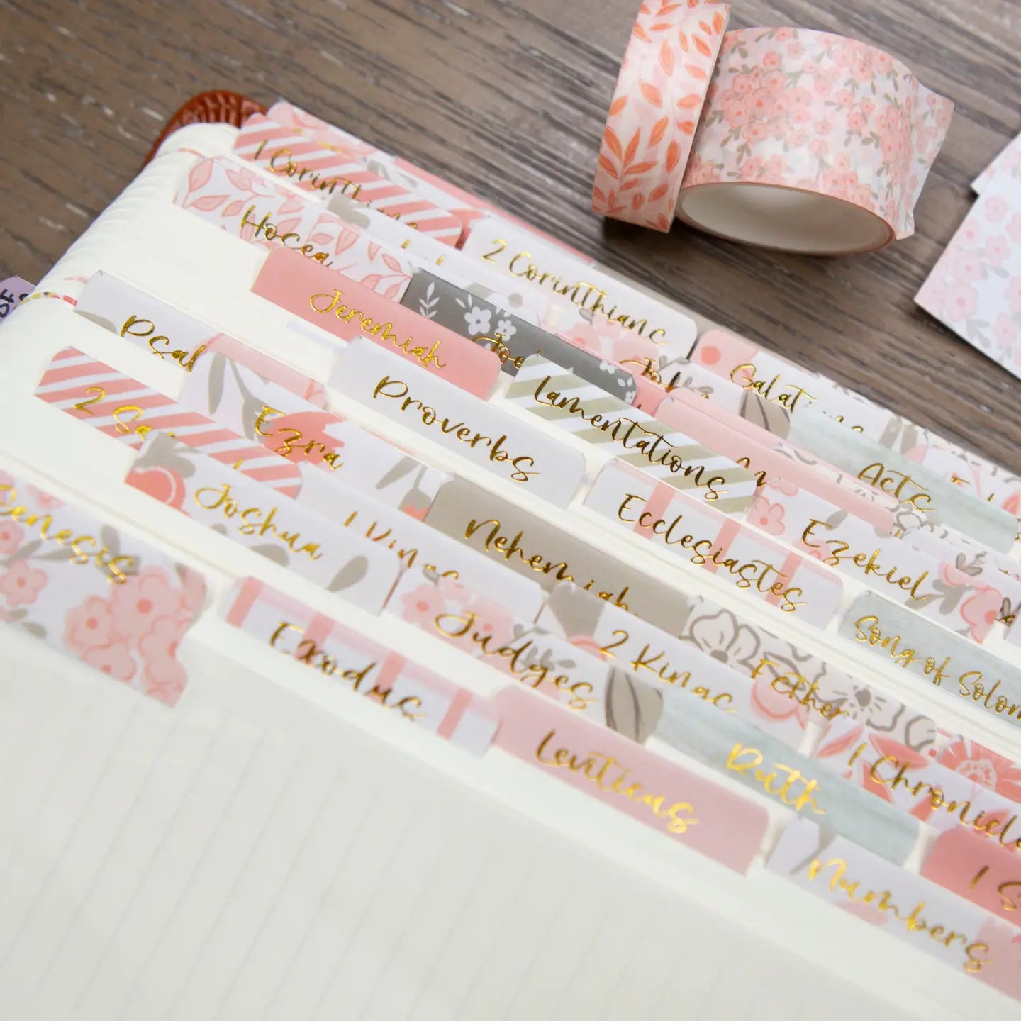 Pretty Peach Bible Book Tabs - Michigan Southern Charm
