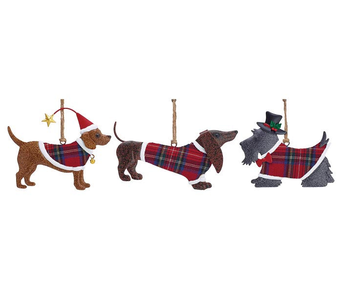 ASSORTED DOG SHAPE ORNAMENTS