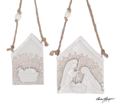 HOLY FAMILY LACE BACKGROUND ORNAMENT - Michigan Southern Charm