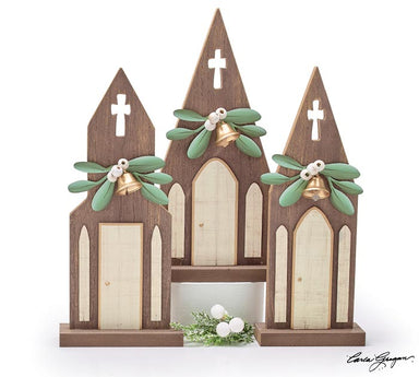 NATURAL WOOD CHRISTMAS CHURCH - Michigan Southern Charm