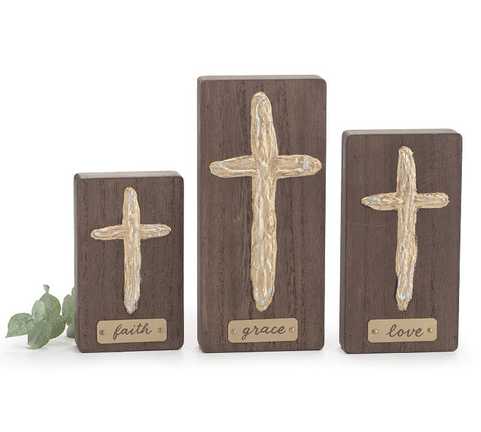 VARIED WOODEN CROSS SHELF SITTER - Michigan Southern Charm