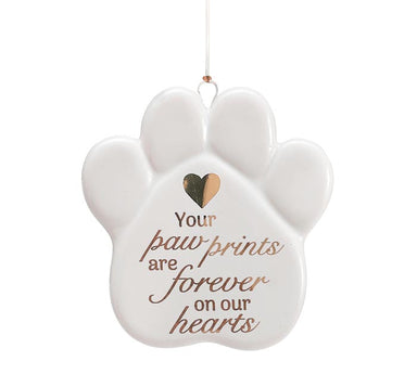 PET PAW BEREAVEMENT MESSAGE ORNAMENT - Michigan Southern Charm