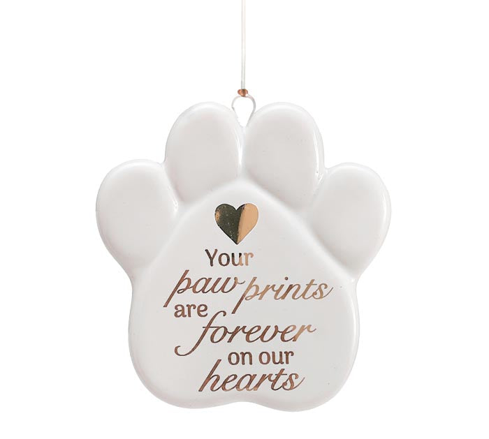 PET PAW BEREAVEMENT MESSAGE ORNAMENT - Michigan Southern Charm