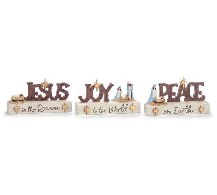 HUMBLE HOPE NATIVITY MSG SHELF SITTER