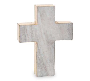 MARBLE CROSS SHELF SITTER WITH GOLD FOIL - Michigan Southern Charm