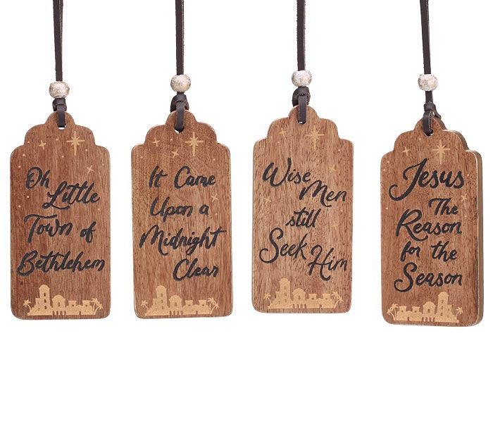 RELIGIOUS GIFT TAG WOODEN ORNAMENTS