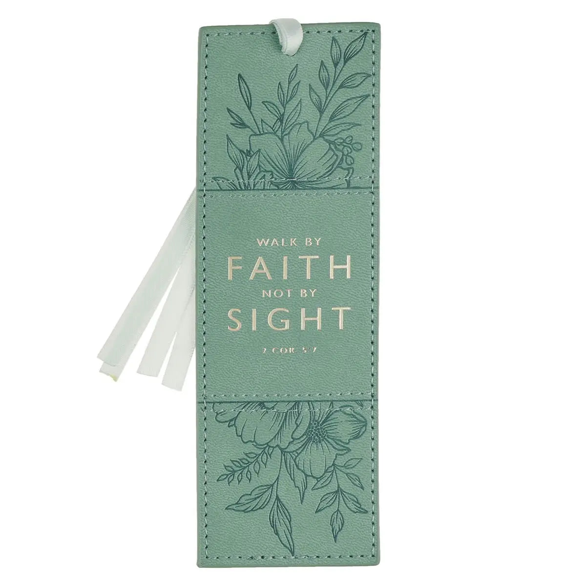 Bookmark Faux Leather Teal Faith 2 Cor. 5:7 - Michigan Southern Charm
