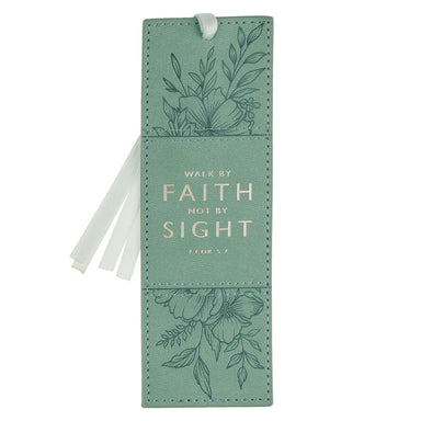 Bookmark Faux Leather Teal Faith 2 Cor. 5:7 - Michigan Southern Charm