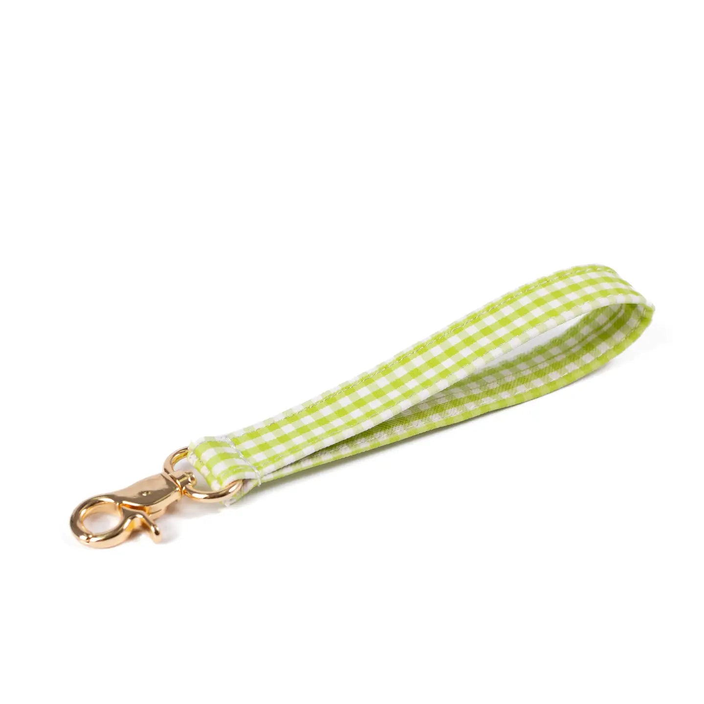 Green Gingham Wristlet Keychain