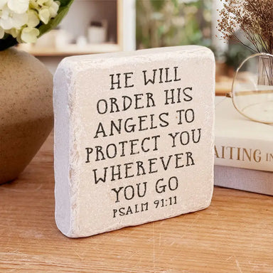 Psalm 91:11 Marble Stone - Michigan Southern Charm