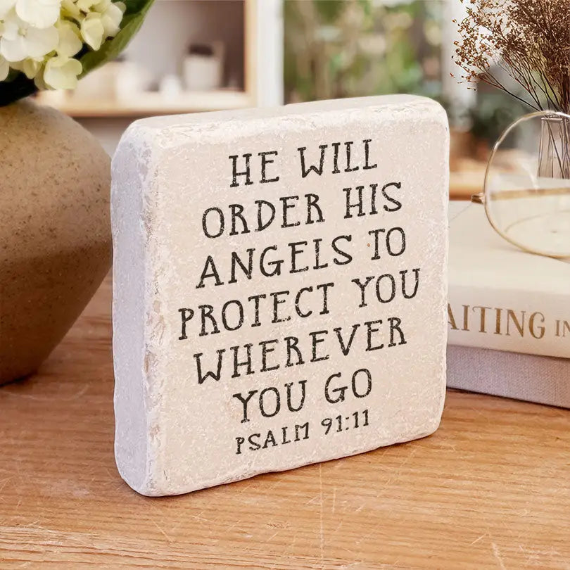 Psalm 91:11 Marble Stone - Michigan Southern Charm