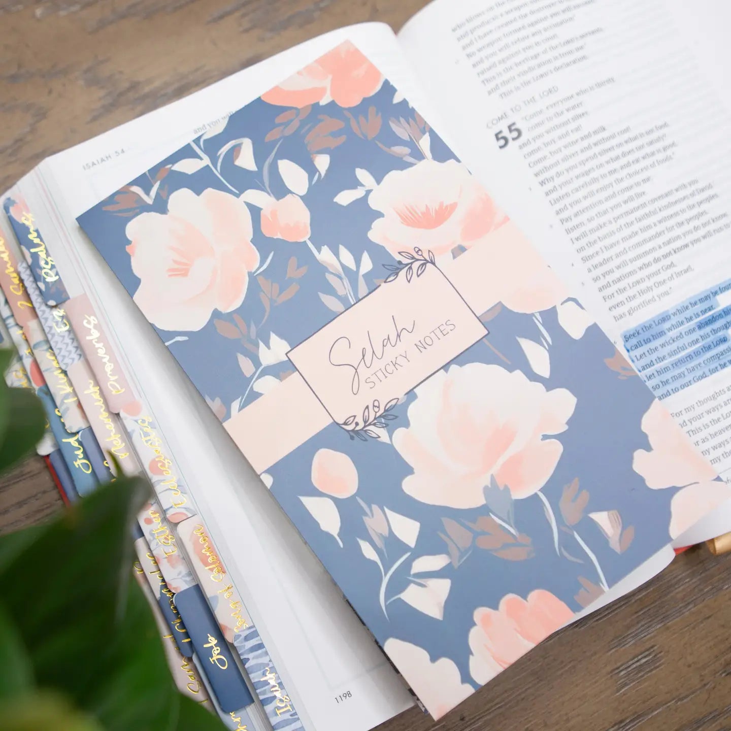 Blue Floral Sticky Notes For Bible - Michigan Southern Charm