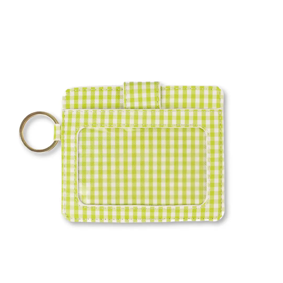 Green Gingham Card Wallet