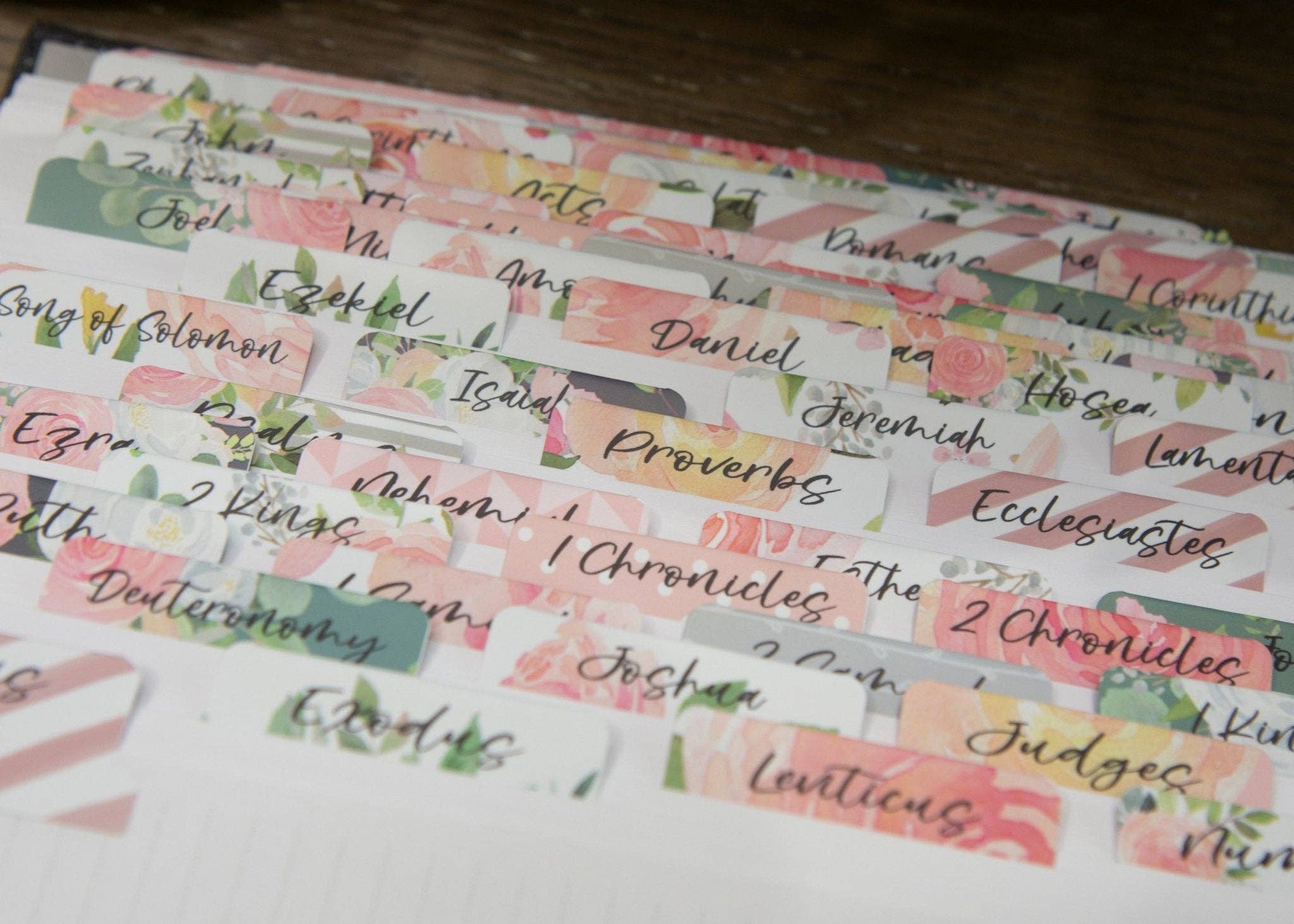 Bible Index Tabs | Floral Bible Tabs