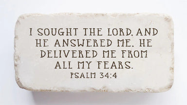 Psalm 34:4 Marble Stone - Michigan Southern Charm