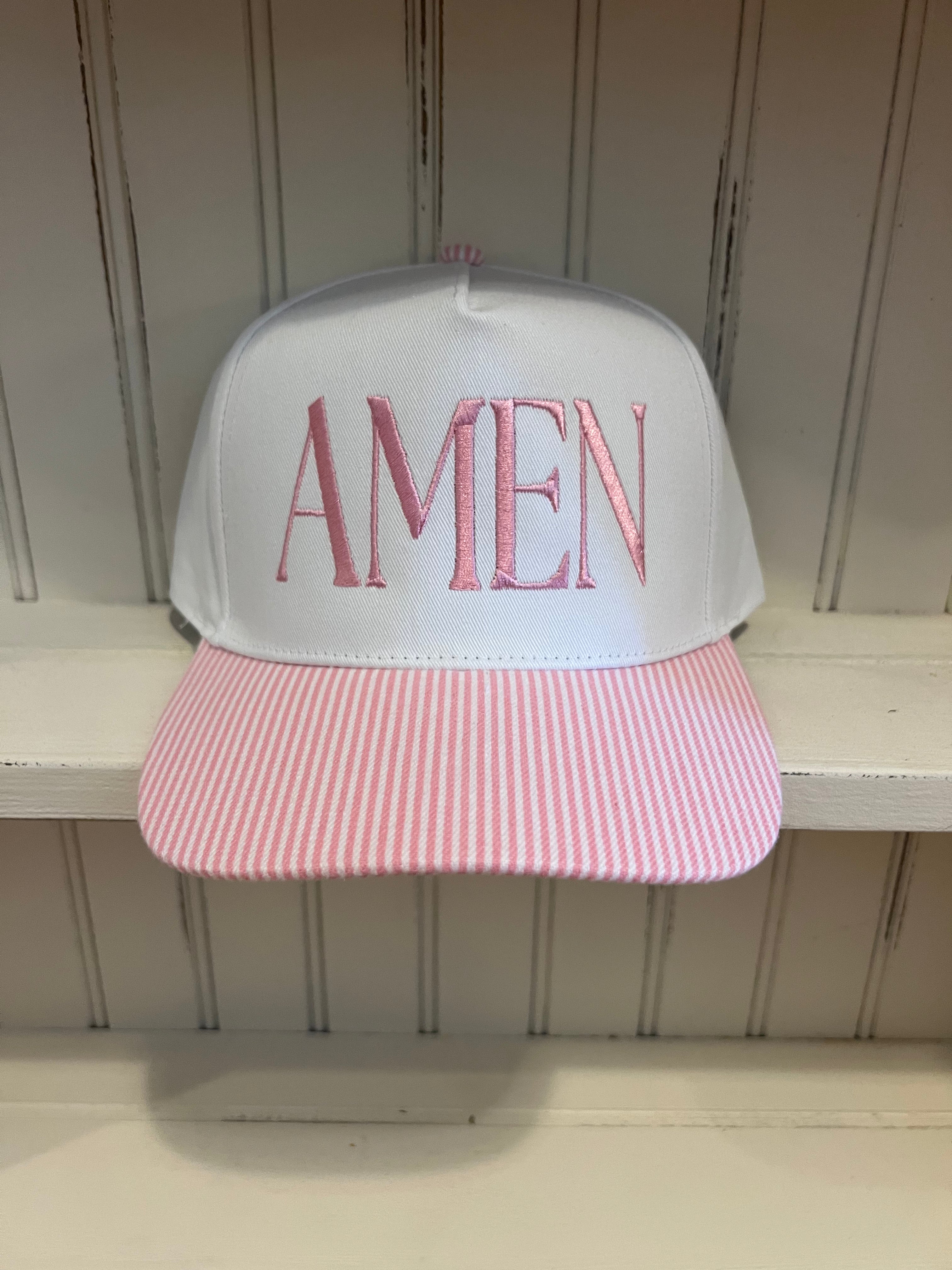 Amen Pink Stripe Hat