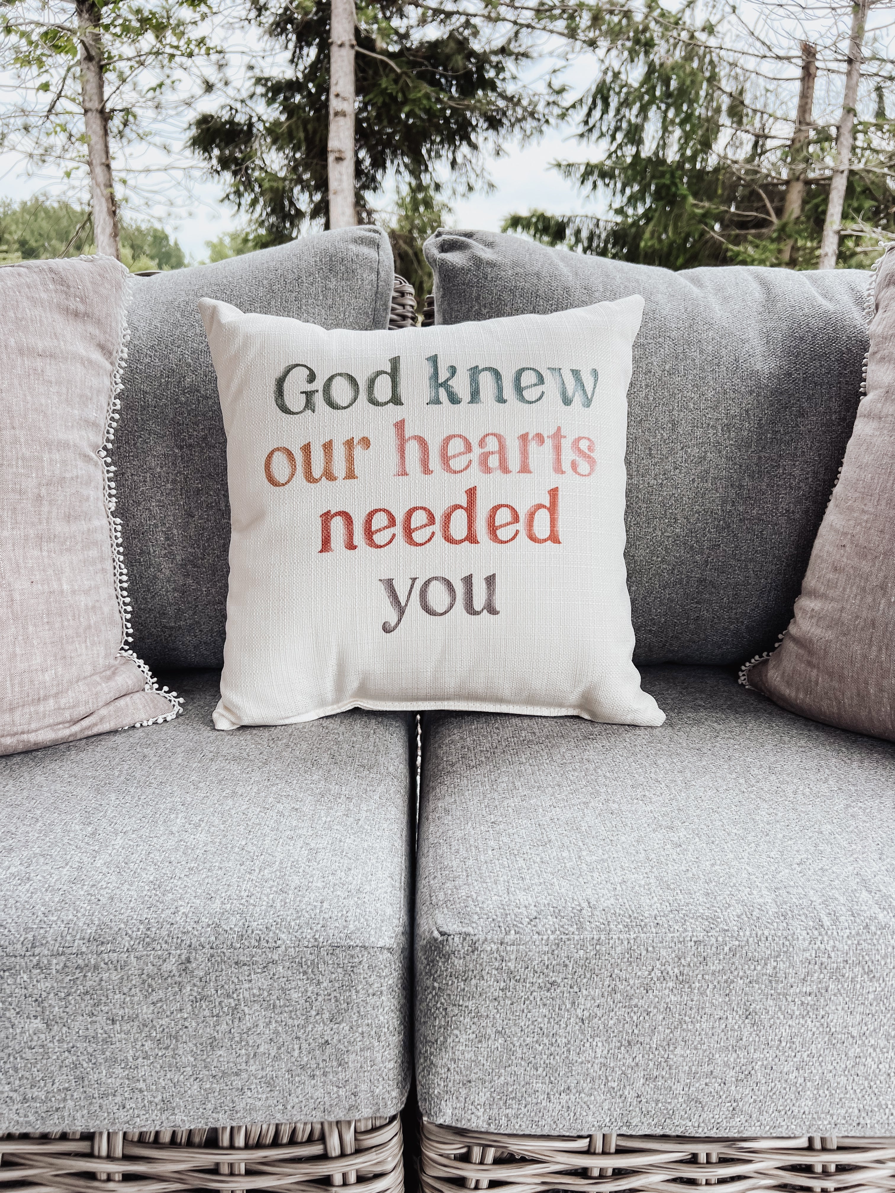 GOD KNEW OUR HEARTS PILLOW