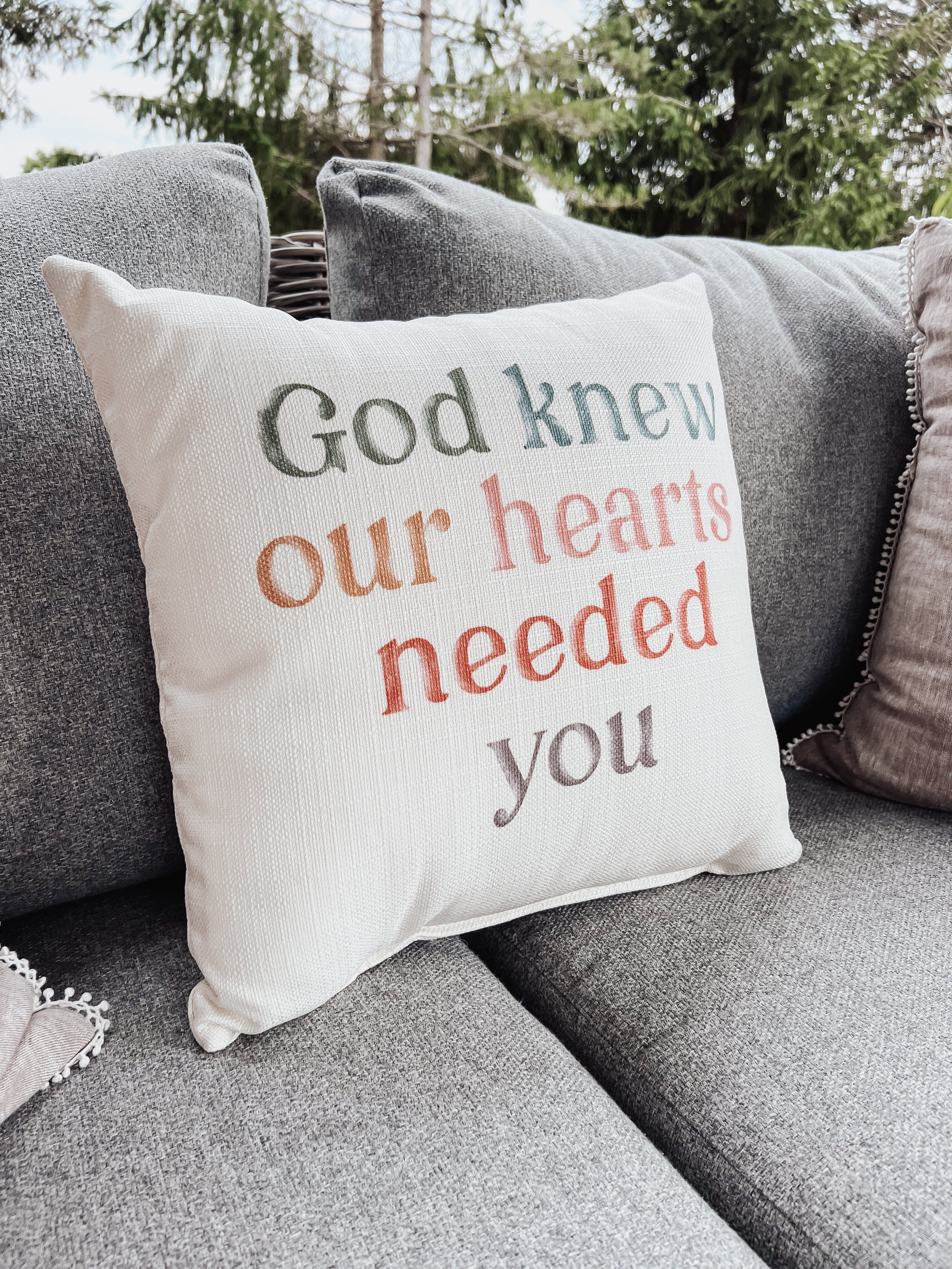 GOD KNEW OUR HEARTS PILLOW